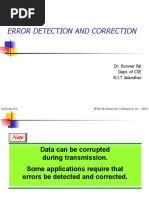 Error Detection and Correction: Dr. Kunwar Pal Dept. of CSE N.I.T Jalandhar