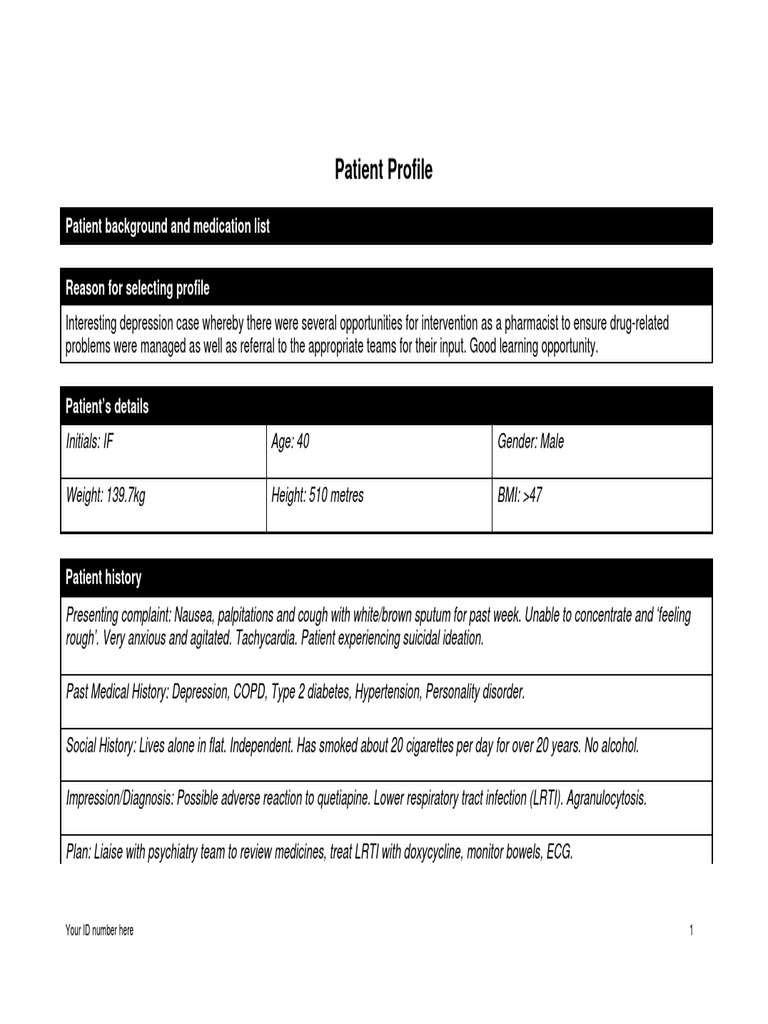 PCP Example 2 | PDF | Chronic Obstructive Pulmonary Disease | Pharmacy
