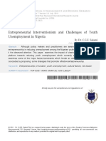 Entrepreneurial Interventionism and Challenges of Youth Unemployment in Nigeria