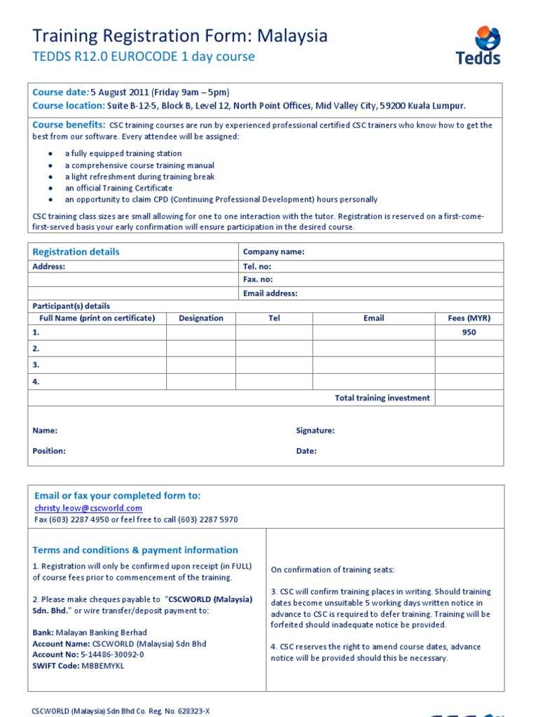 Malaysia TEDDS R12.0 Course Registration | PDF