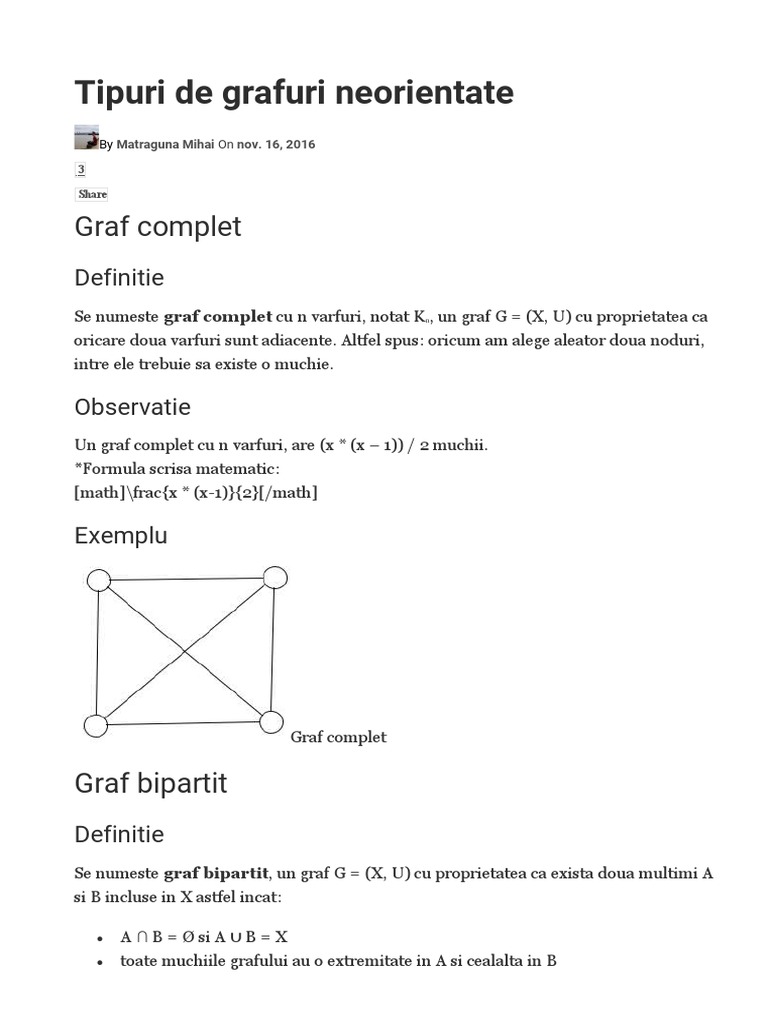 Tipuri de Grafuri Neorientate | PDF