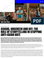 ASIAN REPRESENTATION IN MEDIA KEY TO STOPPING ANTI-ASIAN HATE