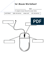 Computer Mouse Worksheet: Name: - Date