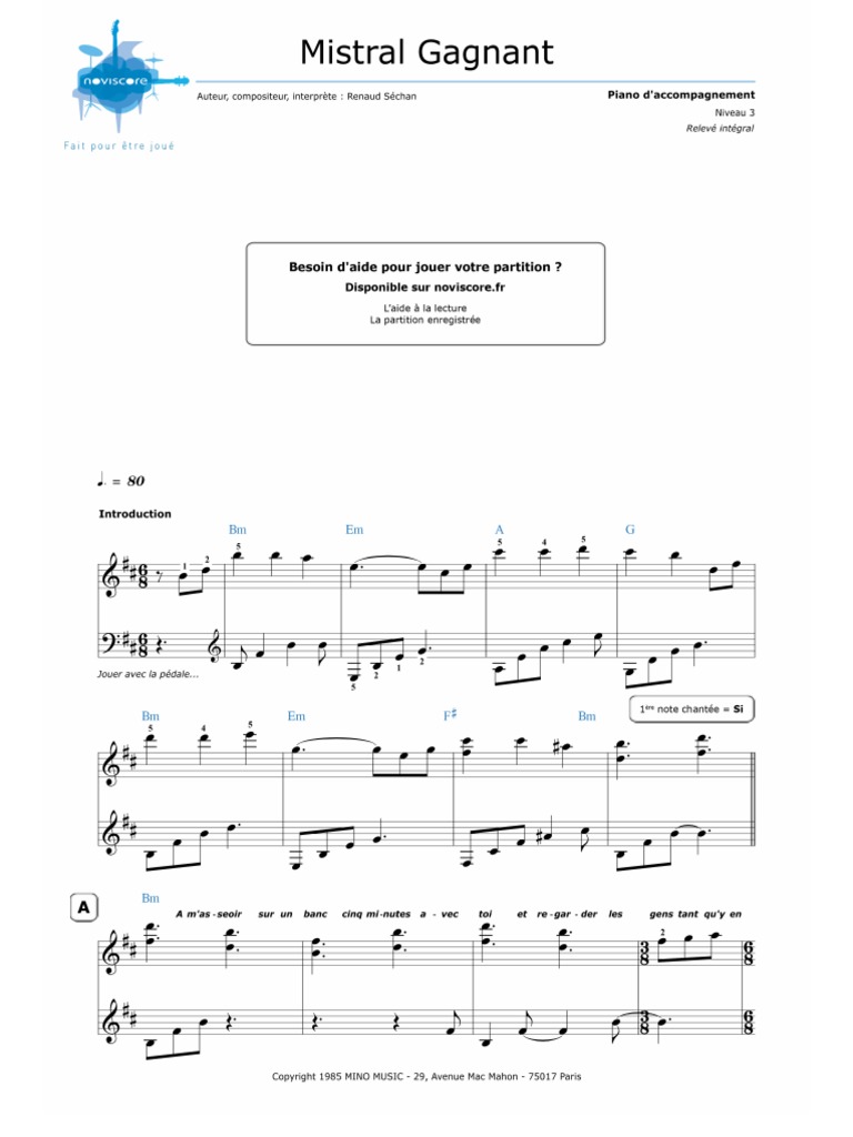 Partitions Piano, de La Partition Piano Confirmée À La Partition Piano ...