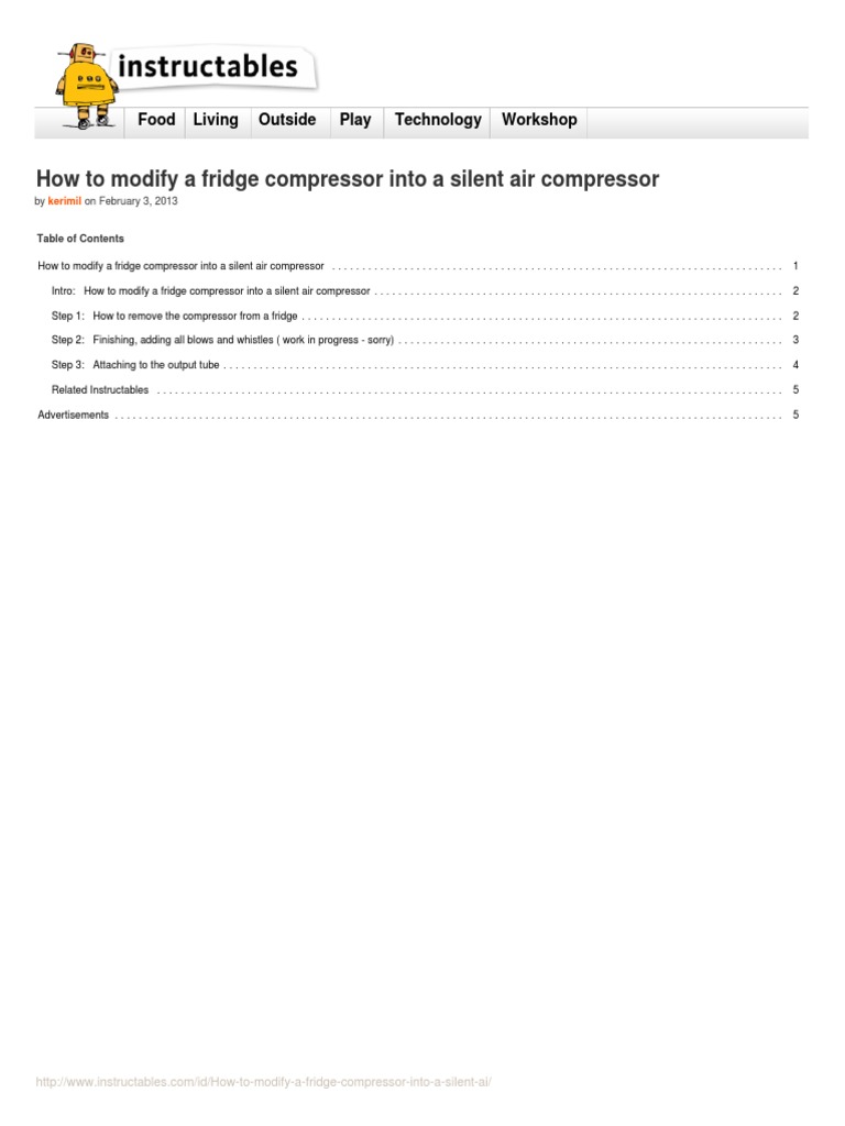 How to Modify a Fridge Compressor Into a Silent Air Compressor : 3 Steps -  Instructables
