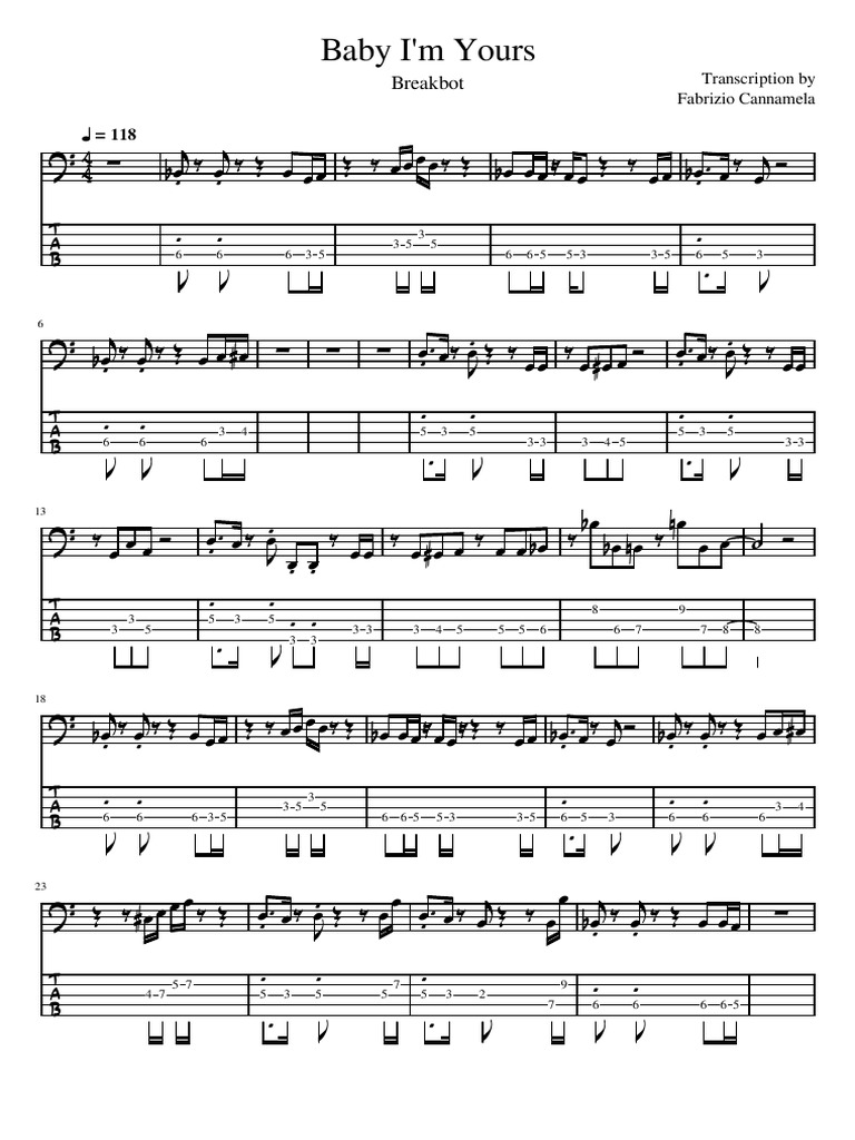 Breakbot Baby I'm Yours BASS PDF