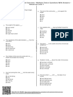 506 - Subject Verb Agreement Test Exercises Multiple Choice Questions With Answers Advanced Level 7