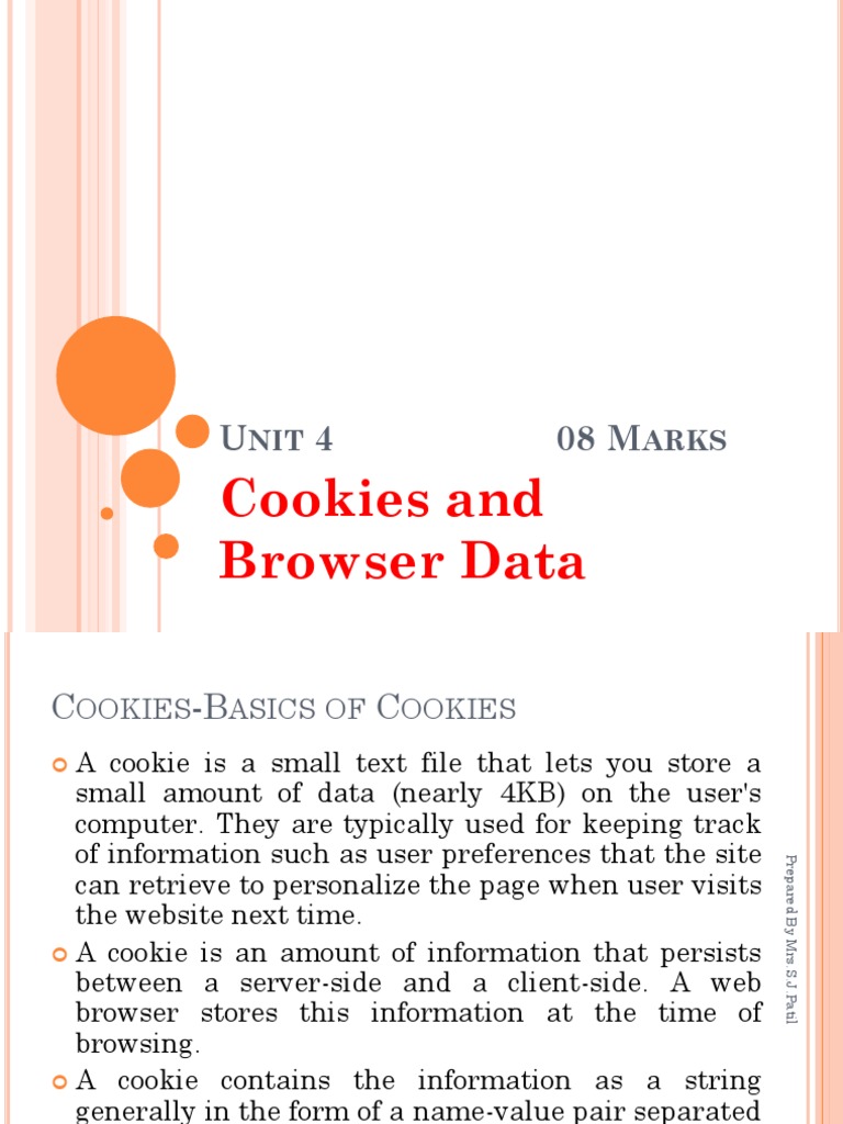 Unit-4 Cookies and Browser Data | PDF | Http Cookie | World Wide Web