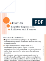 Unit-5 Regular Expression, Rollover and Frames
