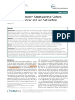 Relationship Between Organizational Culture, Leadership Behavior and Job Satisfaction