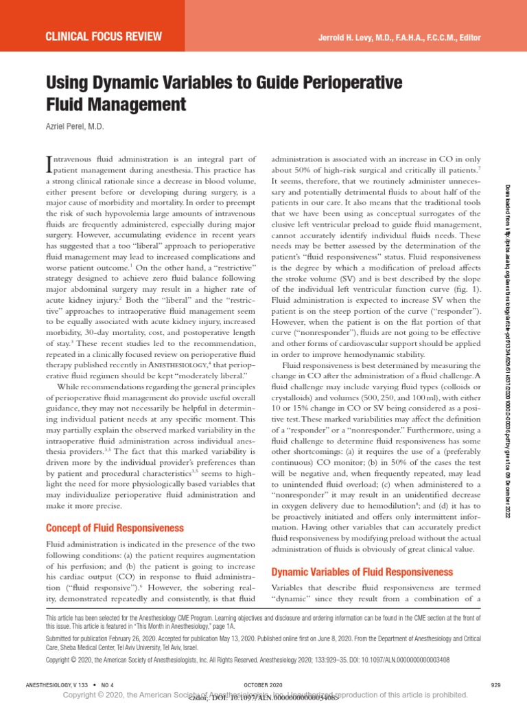 Fluid Responsiveness Dynamic Tests | PDF | Science & Mathematics