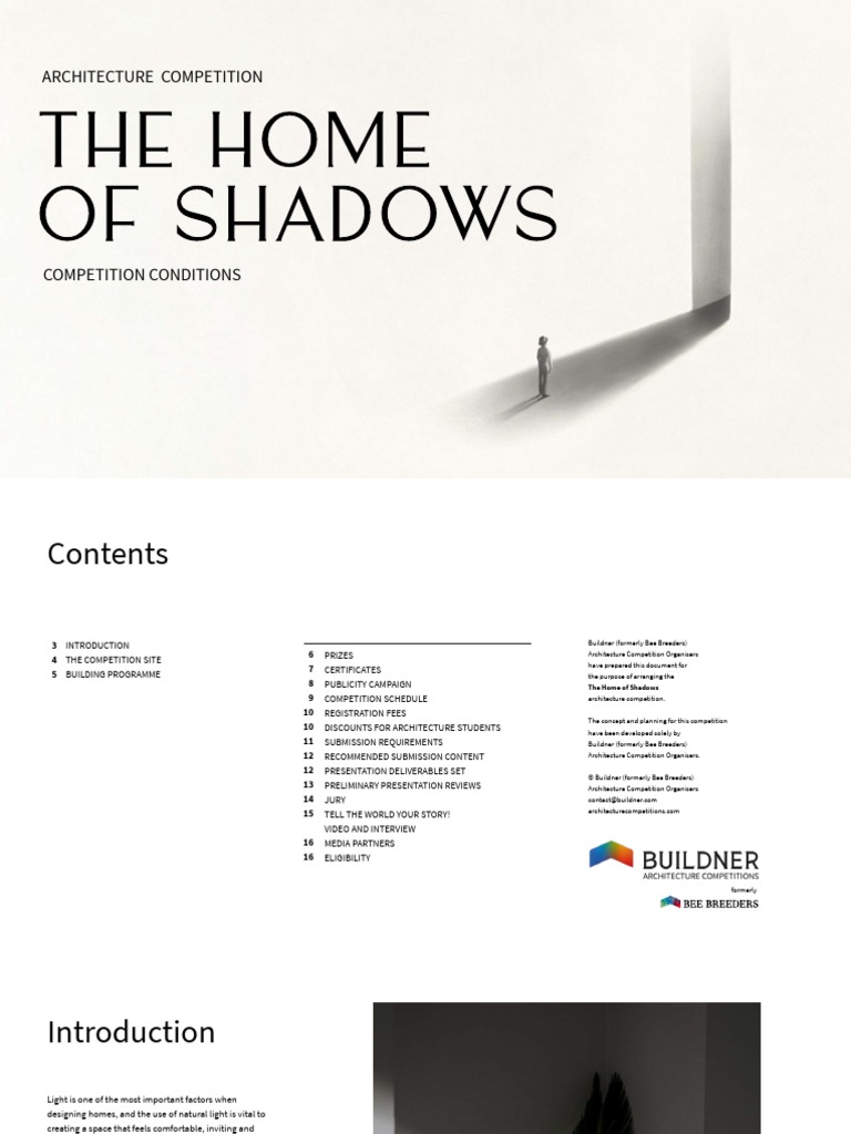 The Home of Shadows Full Brief | PDF | Architect | Competition