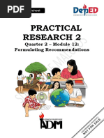 PRACT RESEARCH 2 Q2M12 Formulating Recommendations