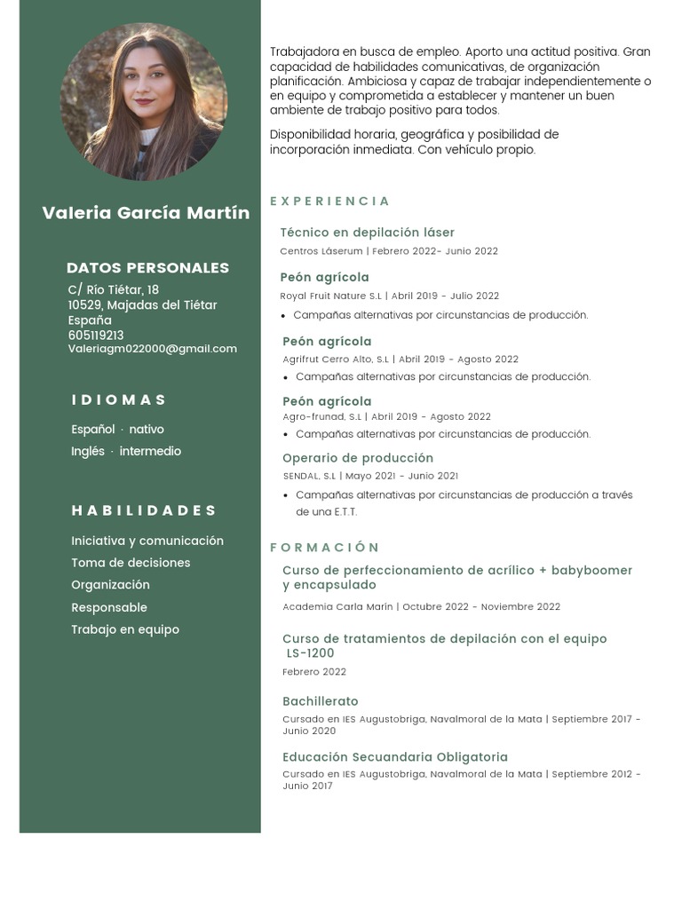 Curriculum Profesional y Moderno Nutricionista y Dietista PDF
