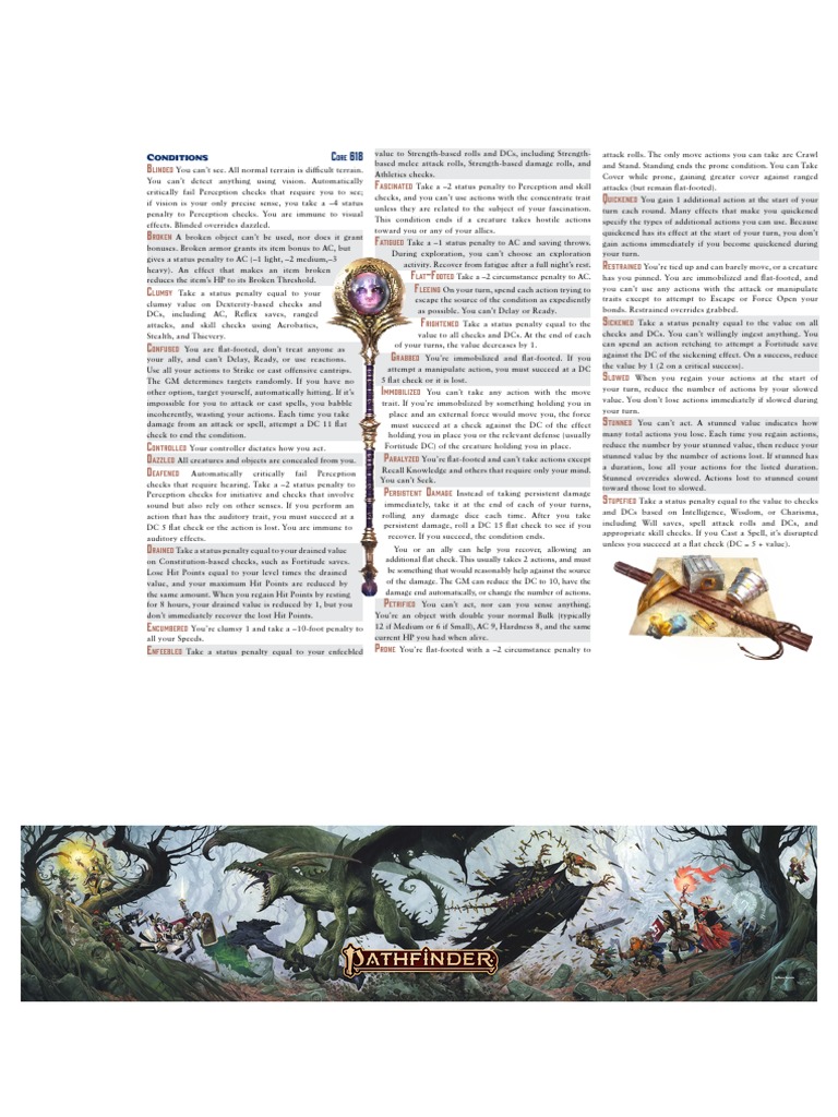 Pathfinder 2E Conditions Overview | PDF | Direct Current