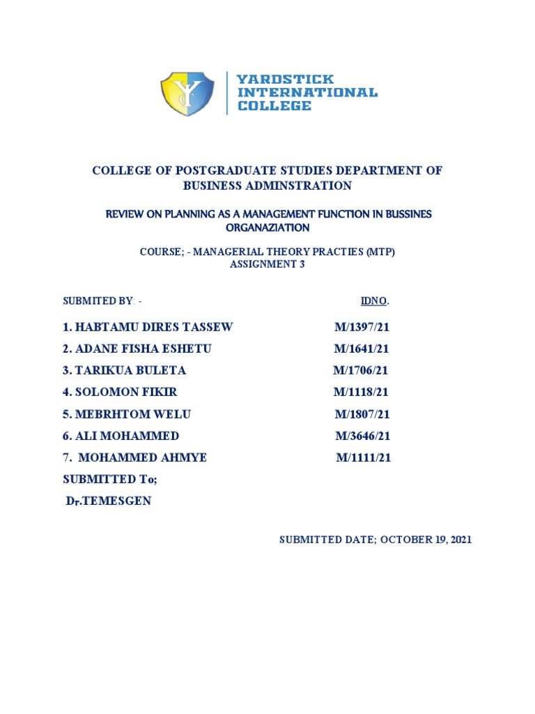 MTP Planning Group Ass.3 PDF