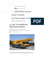 Le Top 10 Mondial Des Fabricants de Grues