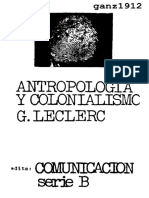LECLERCQ, GERARD - Antropología y Colonialismo (OCR) (Por Ganz1912)