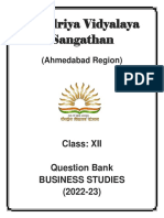 BUSINESS STUDIES Class 12 Question Bank - 2022-232022-23