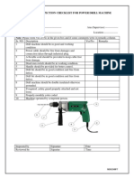 Checklist For Power Drill Machin