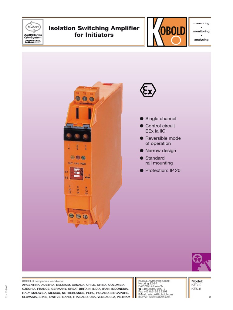 Isolation Switching Amplifier for Initiators Technical Specifications