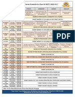 Major Test Series Schedule NEET 2022-23