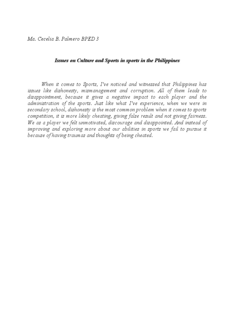 Issues in Sports PDF