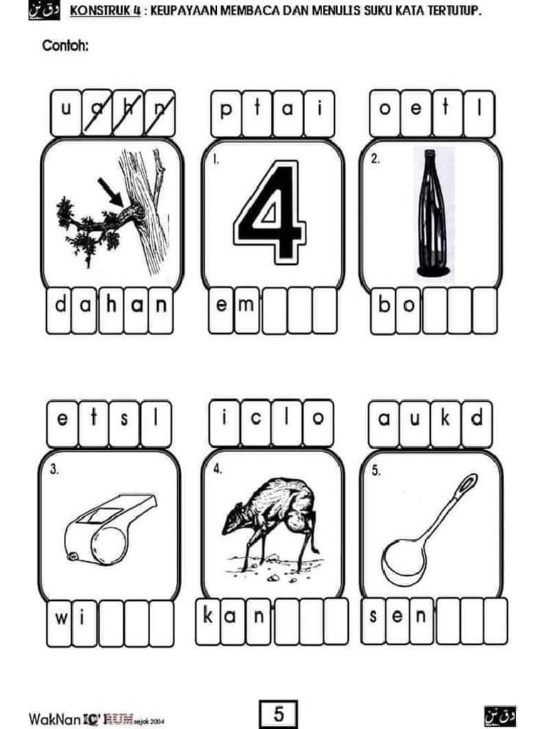 Latihan Suku Kata Tertutup | PDF