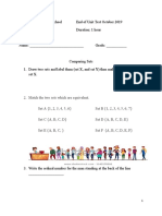 End of Unit Test Oct.2019 Mathematics