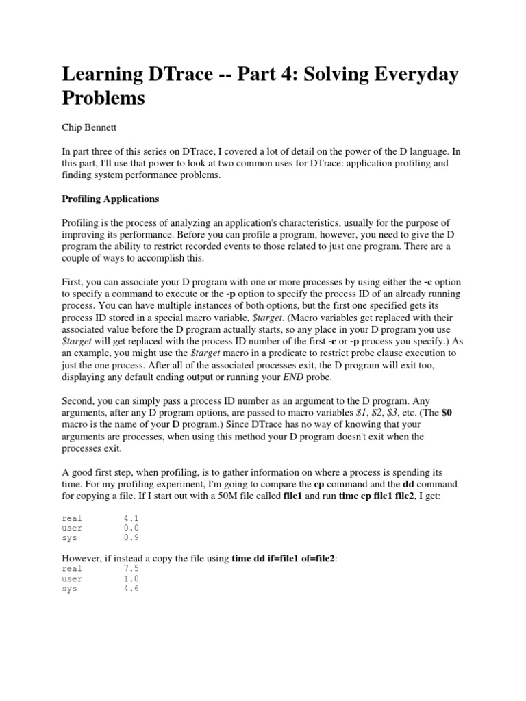 DTrace Application Profiling Techniques | PDF | Cpu Cache | Parameter ...