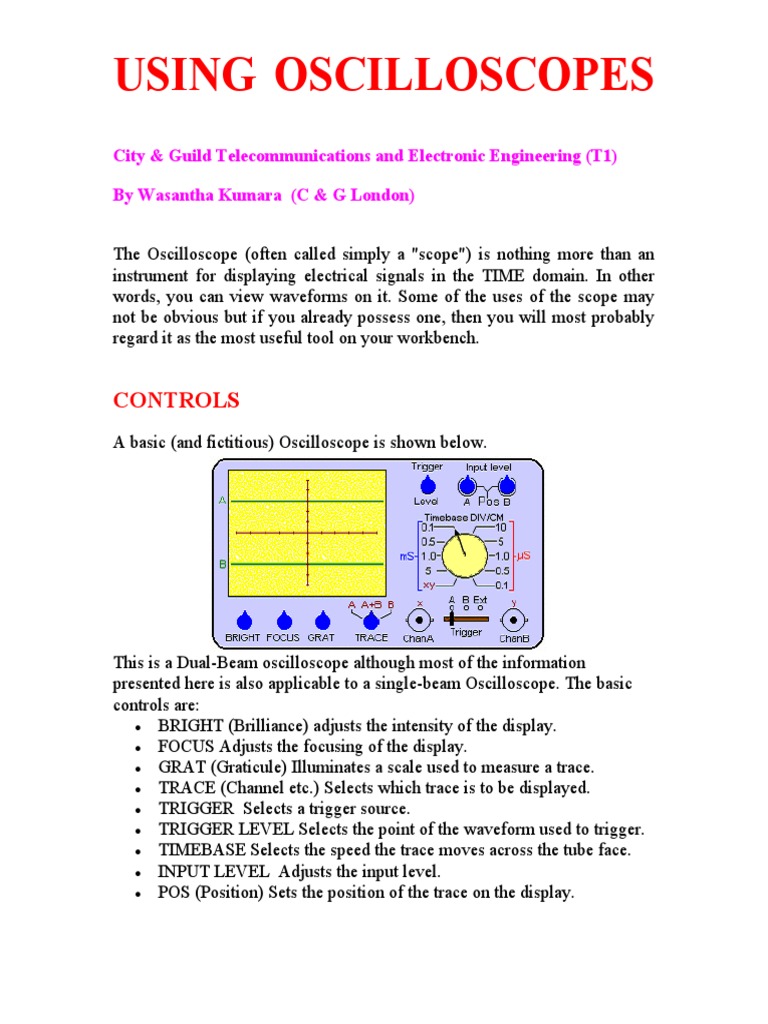 Using Oscilloscopes Circuit Diagram