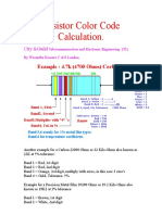 Resistor Color Code Calculation