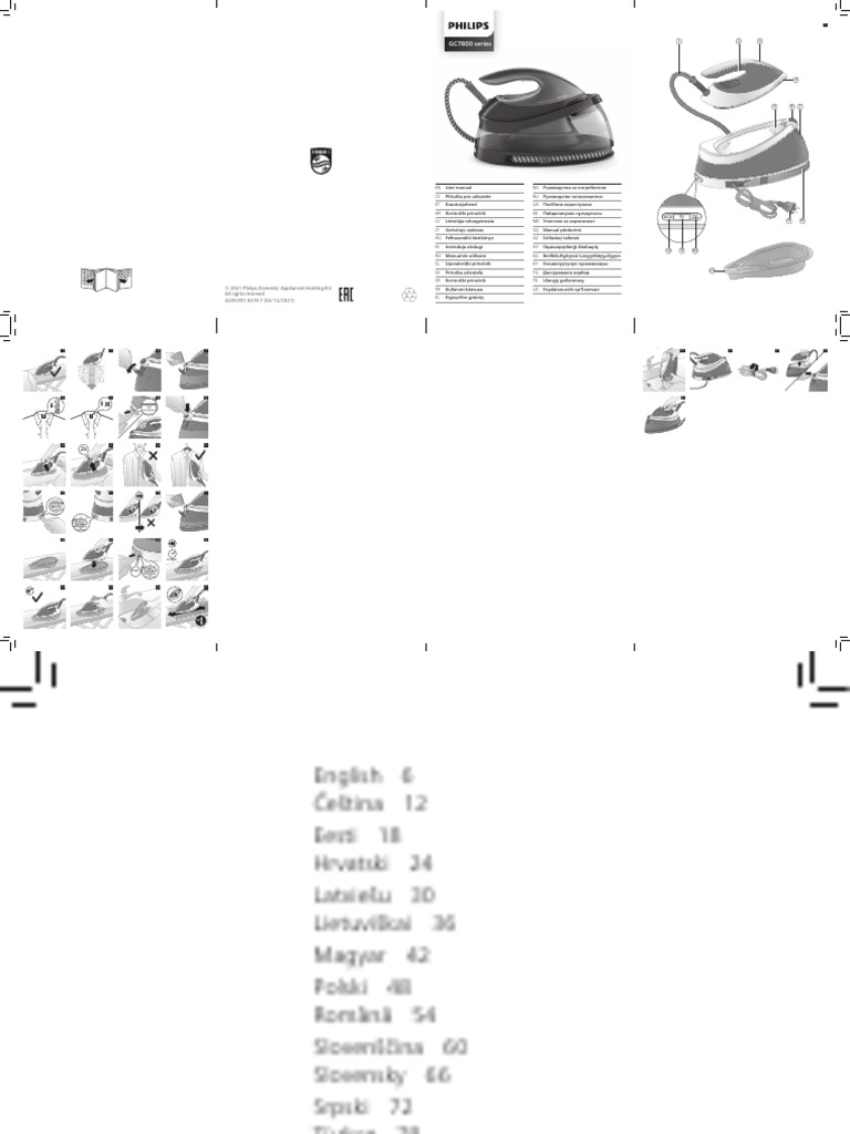Iron Steam Philips Instruction PDF Clothing Steam