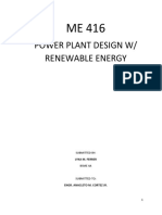 ME 416 POWER PLANT DESIGN W/ RENEWABLE ENERGY