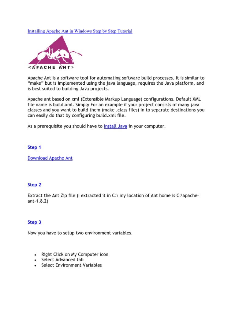 Install Apache Ant in Computer | PDF | Teaching Methods & Materials ...
