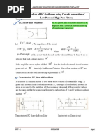 ANALYSIS of RC OSCILLATORS Using Cascade Connection of LPF and HPF