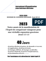 MAQUETTE 40 JOURS DE PRIERES Du 10 Janvier