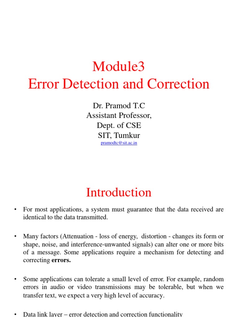 DC Module3 - Error Detection | PDF | Error Detection And Correction ...