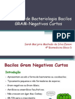 Seminário de Bacteriologia Bacilos GRAM-Negativos Curtos