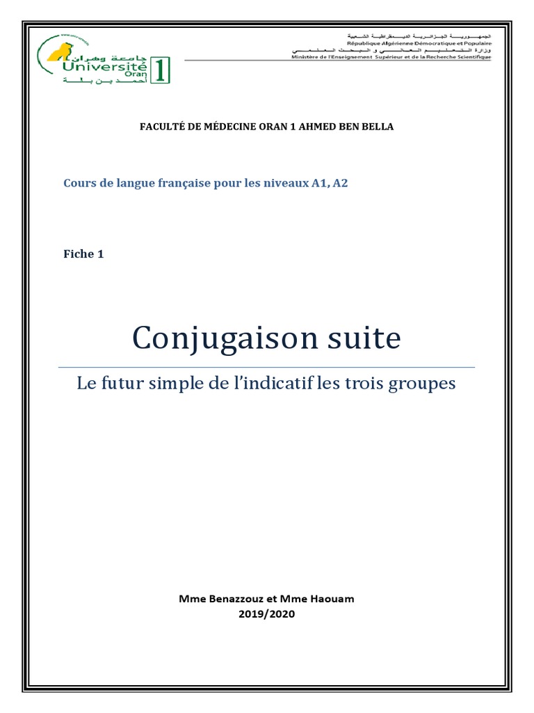 Conjugaison Suite 2 | PDF | Verbe | Conjugaison