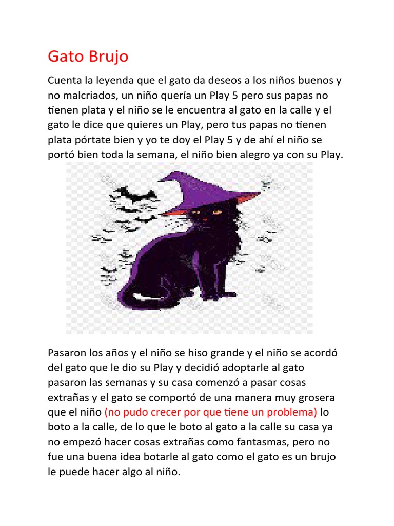 La leyenda del gato brujo y el niño | PDF | Novela negra, policíaca y ...
