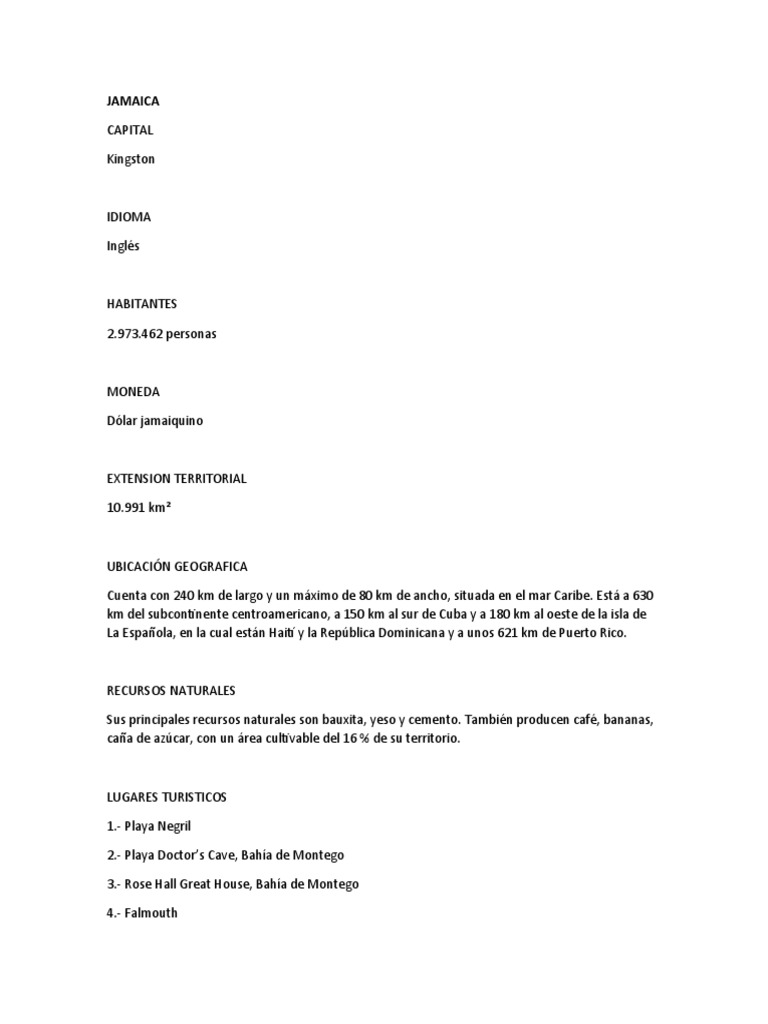 JAMAICA | PDF