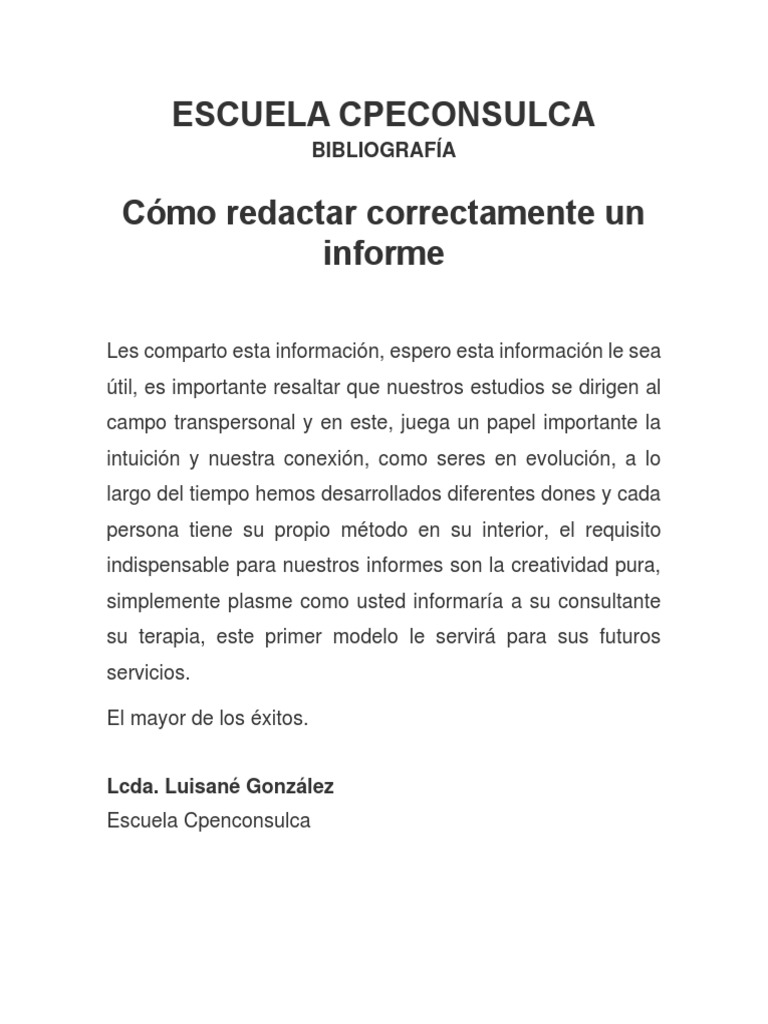 Como realizar un informe pdf