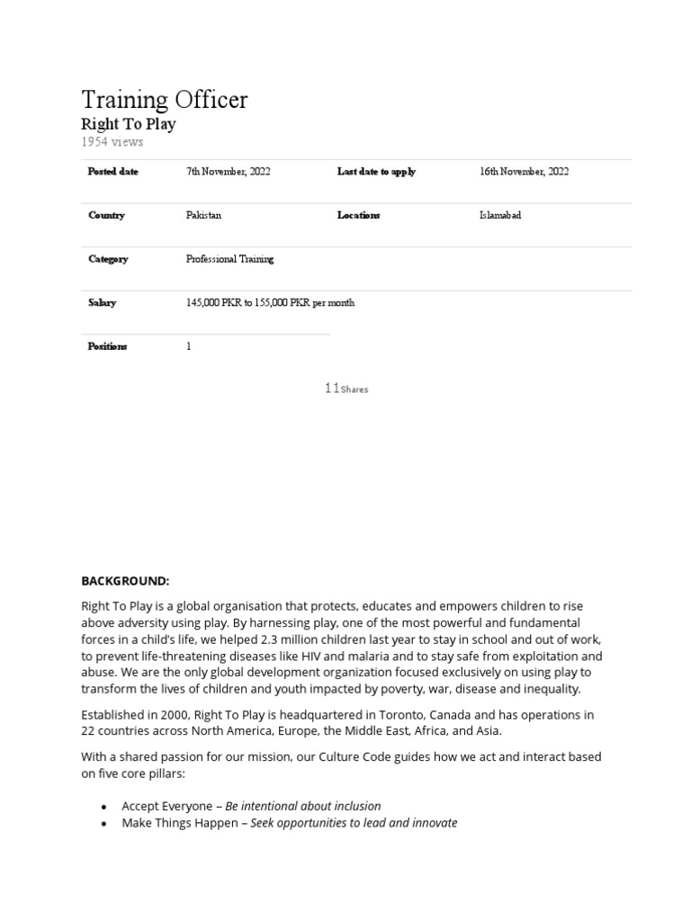 Training Officer PDF Facilitator Capacity Building