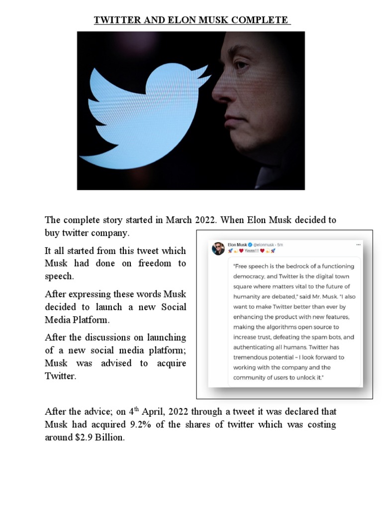 Musk S Twitter Acquisition Journey Pdf