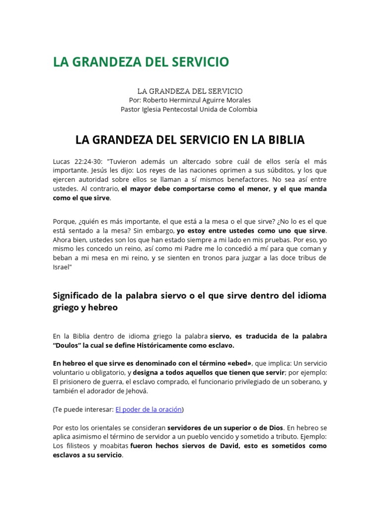 La Grandeza Del Servicio Pdf