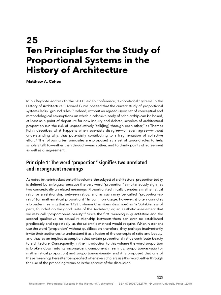 Ten Principles For The Study of Proporti | PDF | Aesthetics