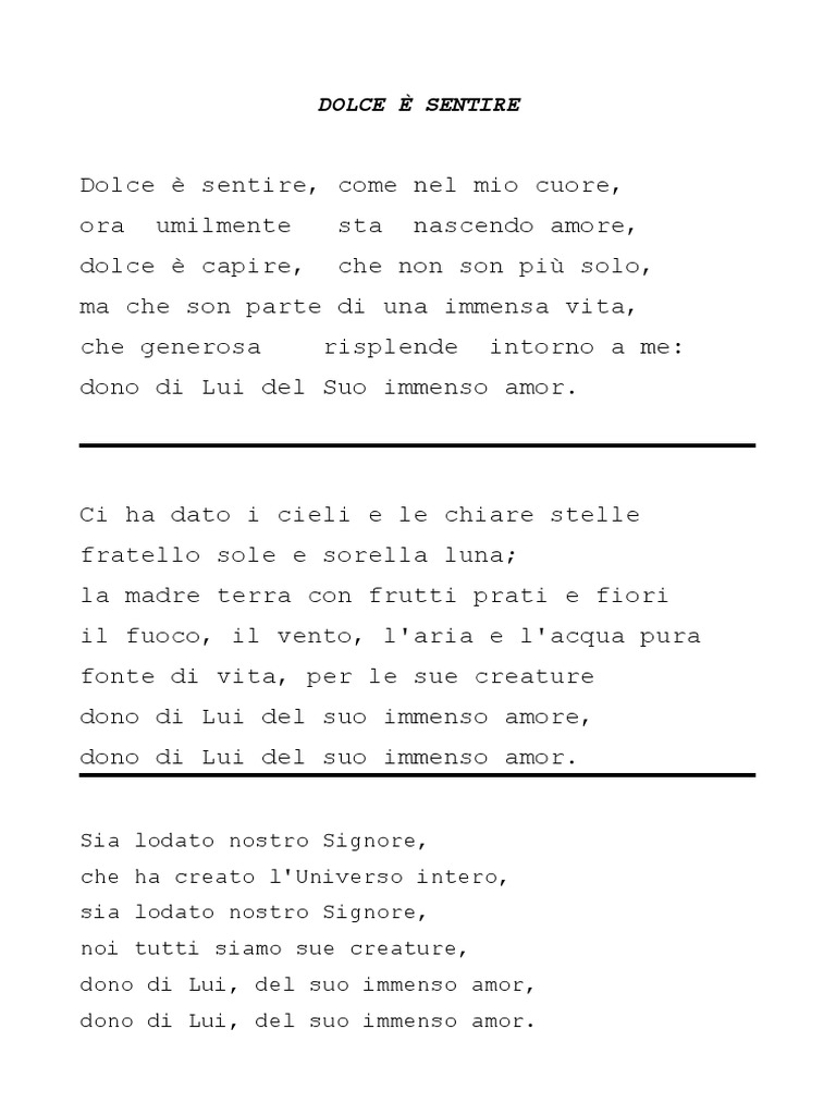 Testo - DolceSentire | PDF