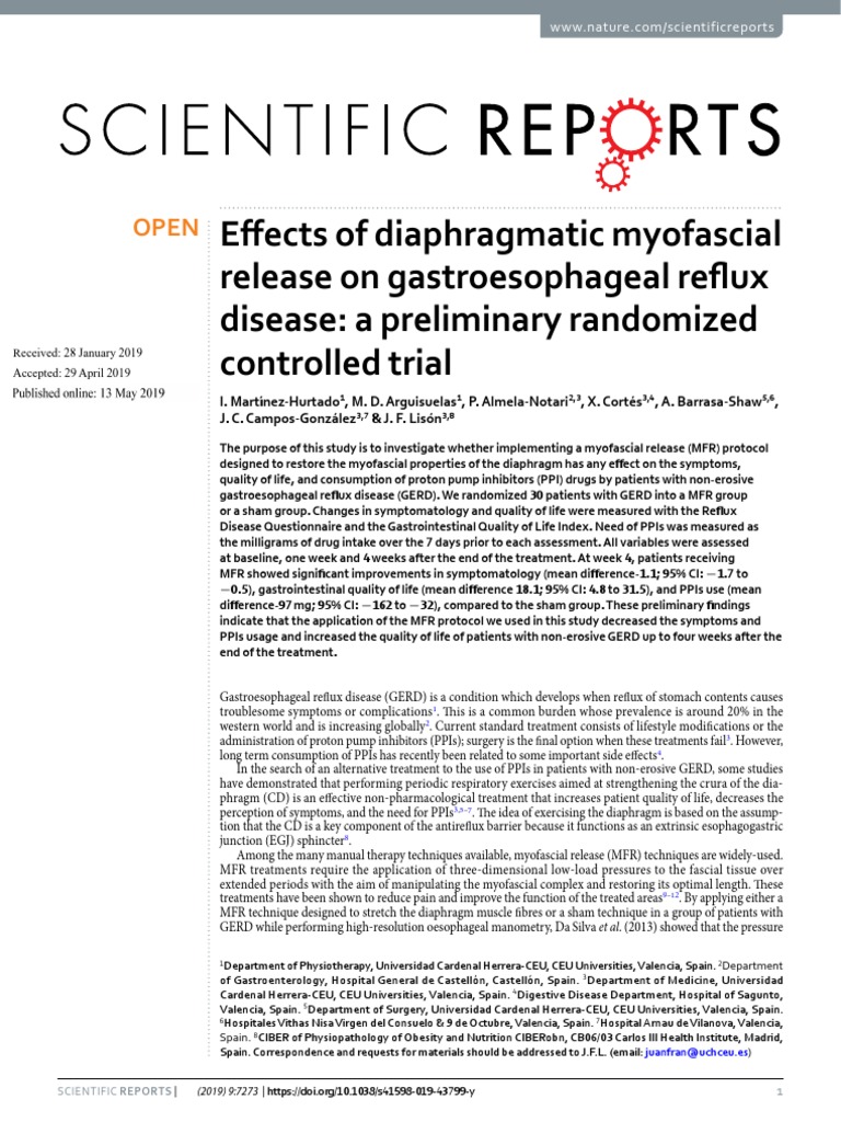 Diaphragm and GERD PDF Gastroesophageal Reflux Disease Esophagus