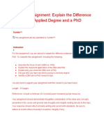 # 3 - Assignment - Explain The Difference Between An Applied Degree and A PHD